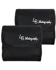 LS Photography 2 pcs x 3 Pocket Camera Lens Filter Case Carry Pouch for Round Circular or Square Filters, LGG36